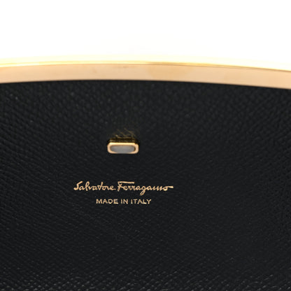 Salvatore Ferragamo Hammered Calfskin Mini Gancini Icona Bag Black 6 of 8