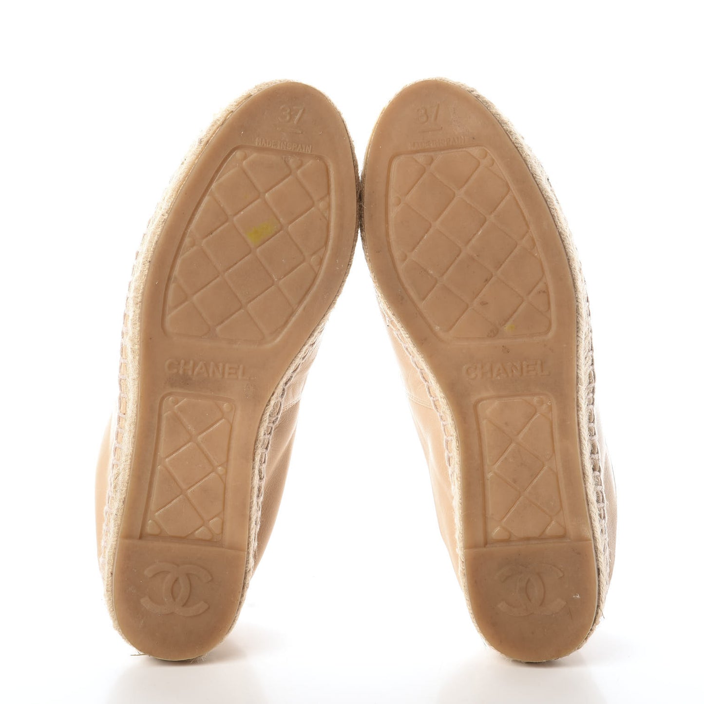 Lambskin CC Espadrilles 37 Beige Black