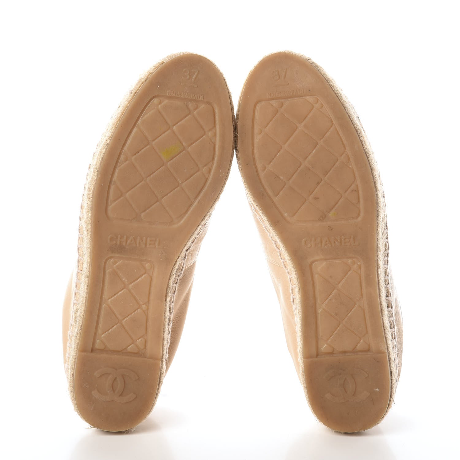 Chanel Lambskin CC Espadrilles 37 Beige Black 7 of 7