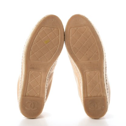 Chanel Lambskin CC Espadrilles 37 Beige Black 7 of 7