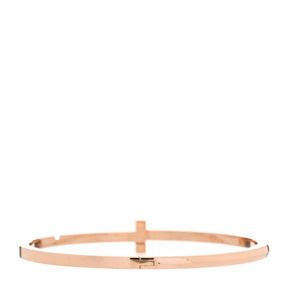 Tiffany 18K Rose Gold Narrow T T1 Hinged Bangle Bracelet 2 of 6