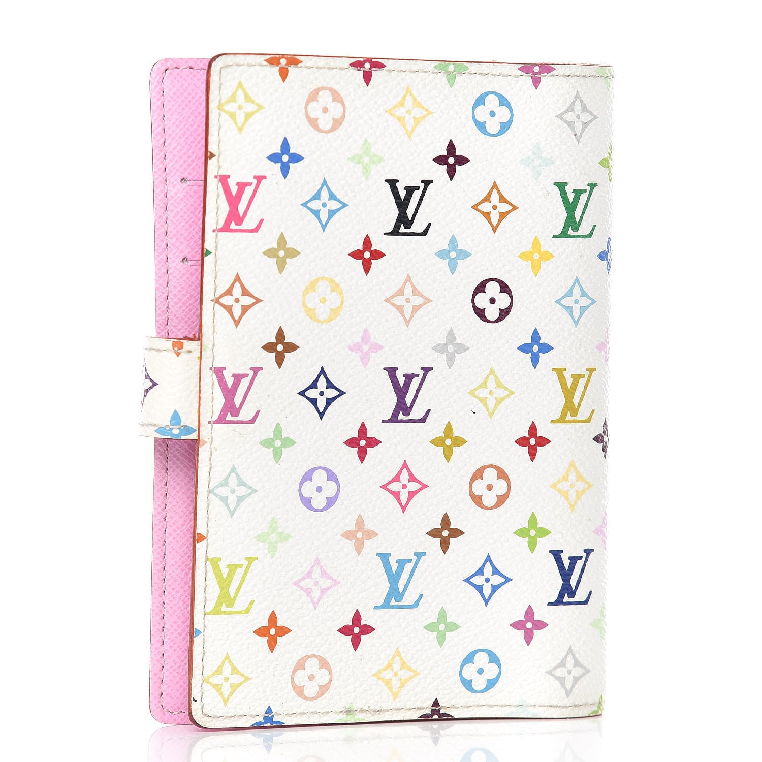 Louis Vuitton Monogram Multicolor Small Ring Agenda Cover White Litchi 3 of 12