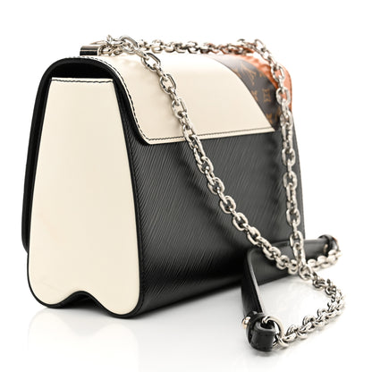 Louis Vuitton Epi Monogram Tape Twist Shoulder Bag MM Black White Orange 4 of 15