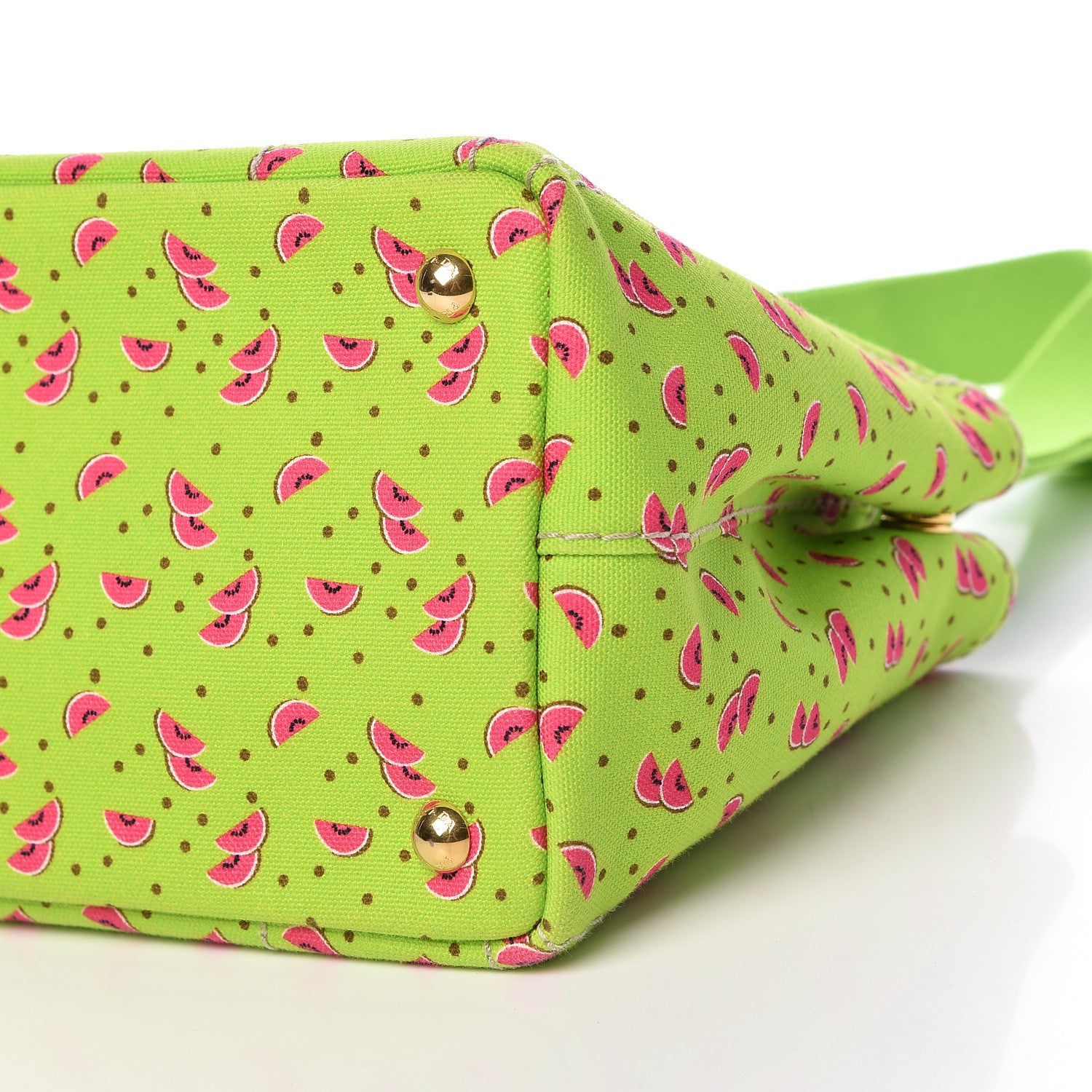 Prada Canapa Watermelon Print Small Logo Tote Erba 11 of 14