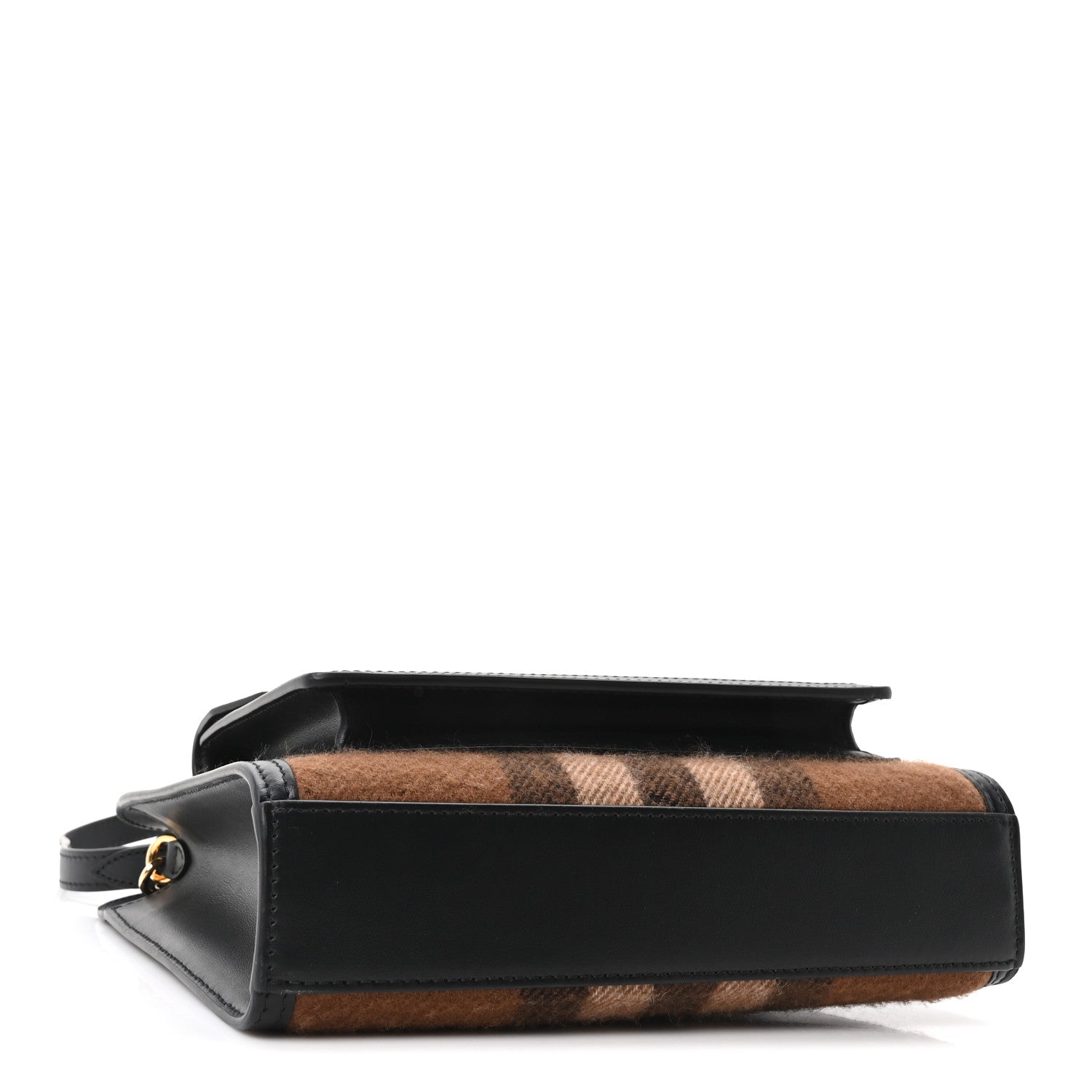 Burberry Smooth Calfskin Cashmere Check Mini Pocket Bag Brown 4 of 10