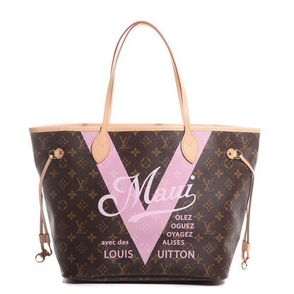 Louis Vuitton Monogram Maui V Neverfull MM Rose Ballerine 1 of 9