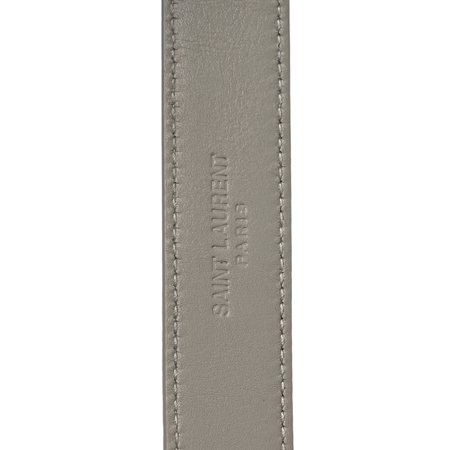 Saint Laurent Smooth Calfskin Monogram Square Buckle Belt 80 32 Blanc Vintage 3 of 6