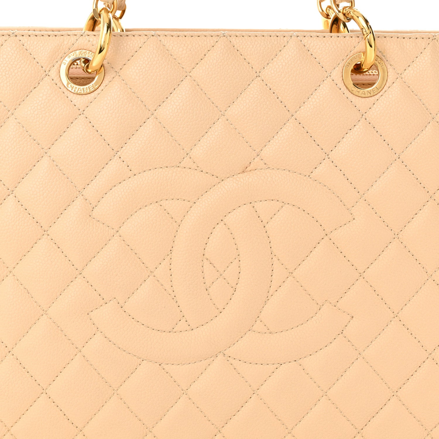 Chanel Caviar Quilted Grand Shopping Tote GST Beige Clair 8 of 12