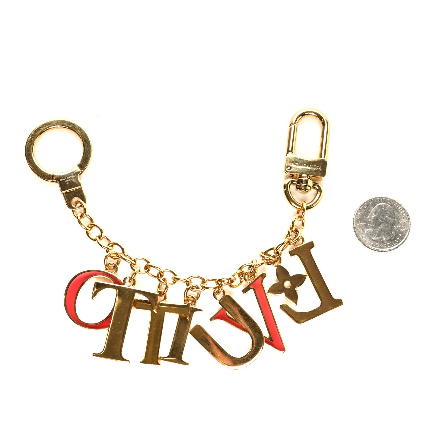 LV Tag Bag Charm Gold