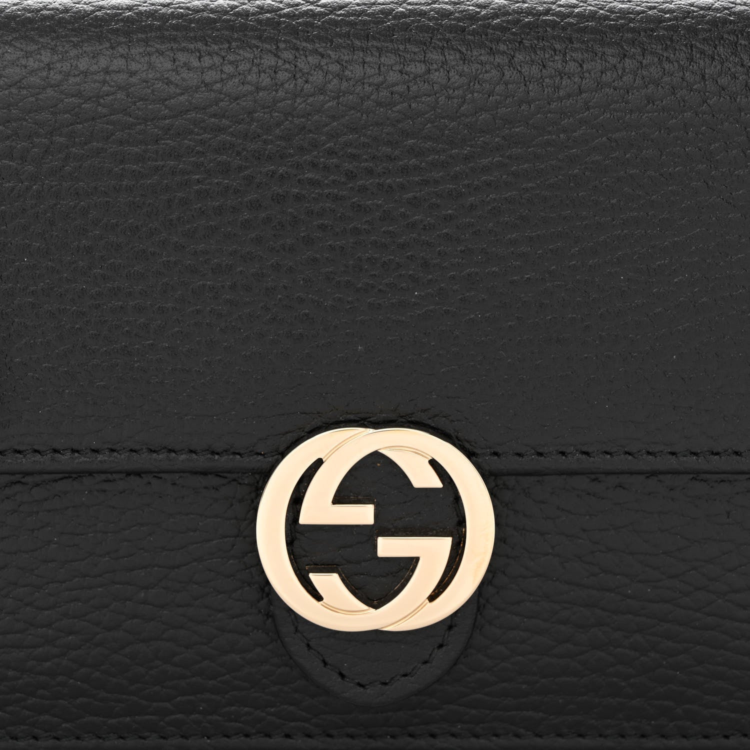 Gucci Dollar Calfskin Interlocking G Chain Wallet Black 8 of 11