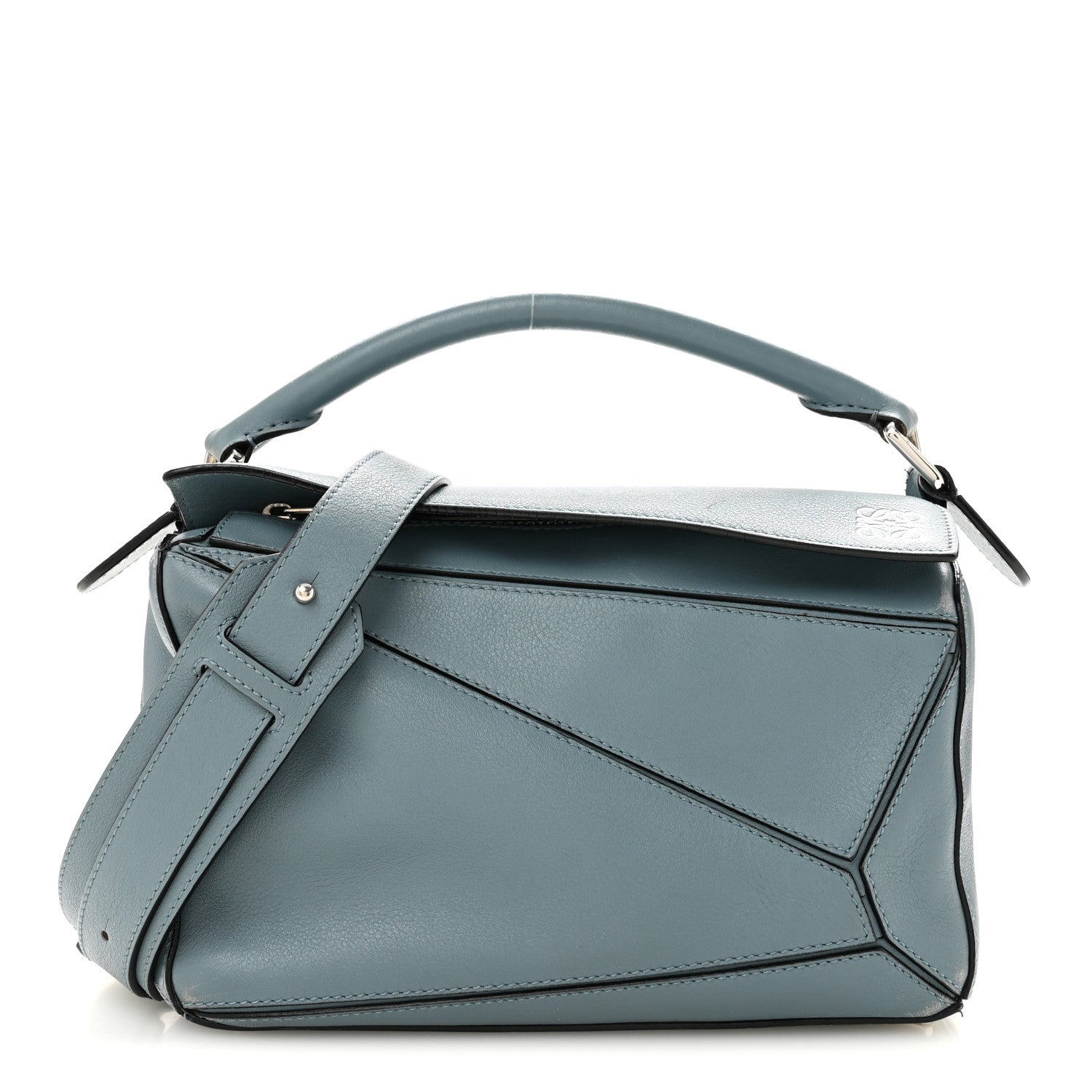 Loewe Calfskin Small Puzzle Bag Stone Blue 1 of 15
