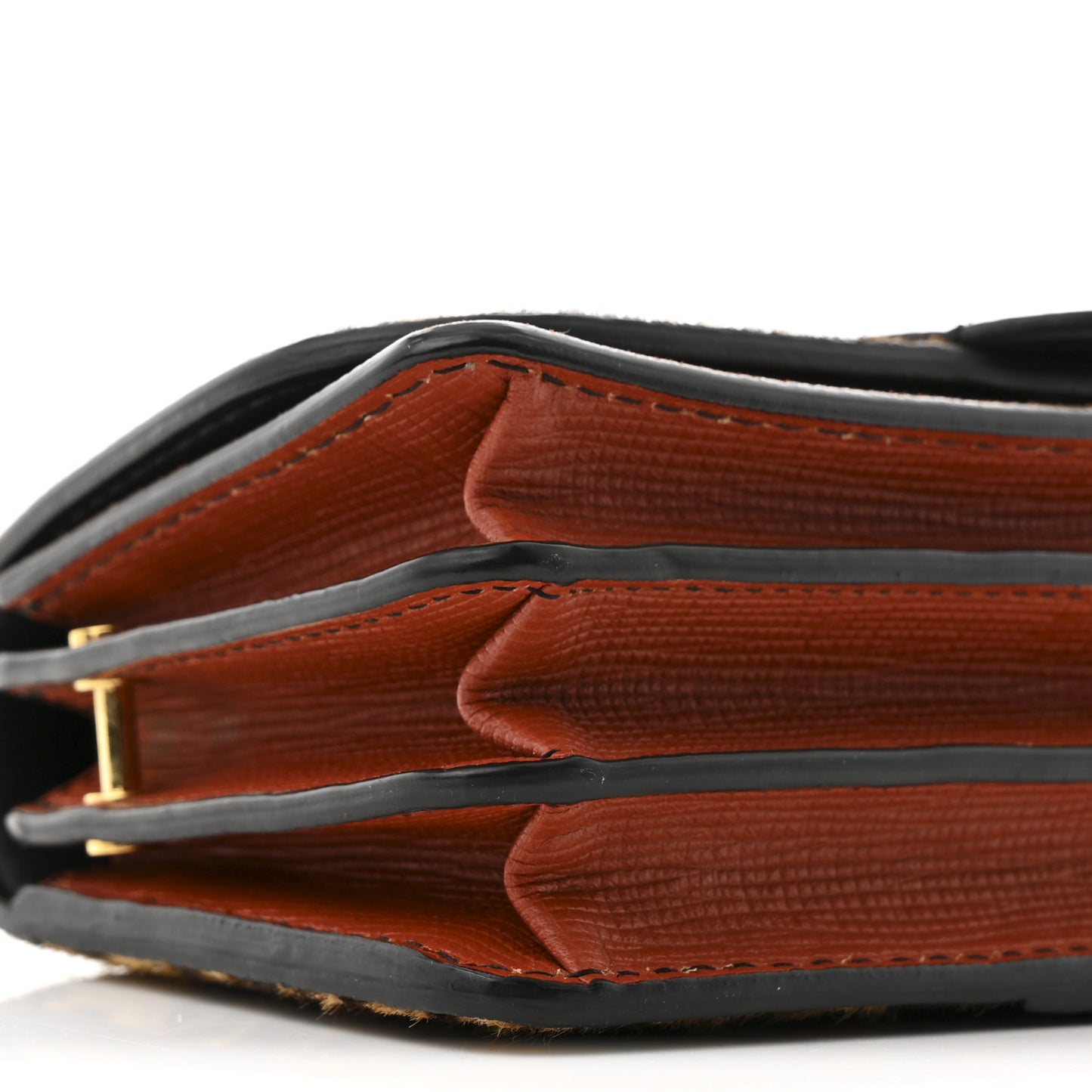 Calfskin Suede Watersnake Print Pony Hair Small Madison Buckle Bag Tan Multicolor