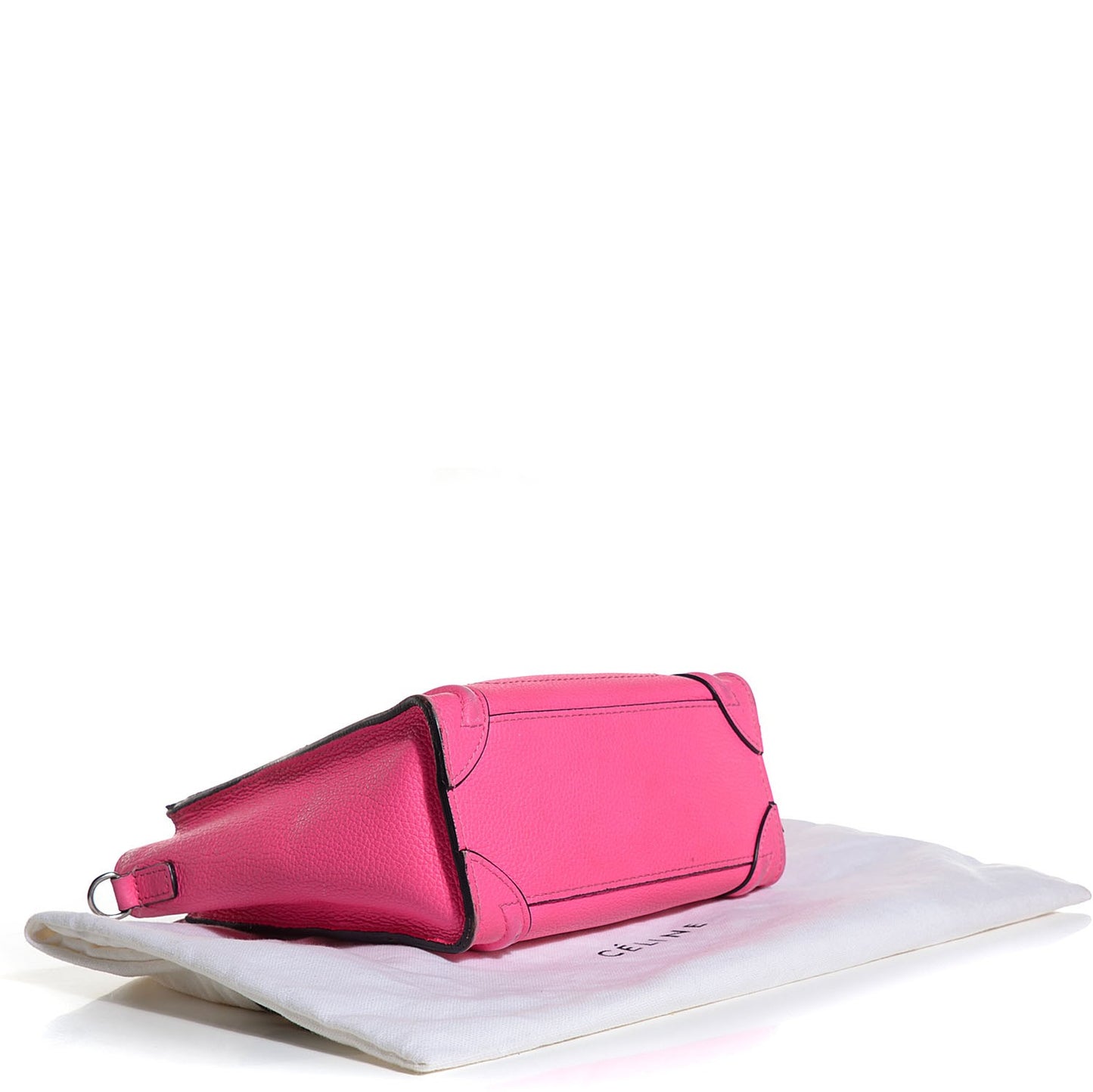 Drummed Calfskin Nano Luggage Fluo Pink