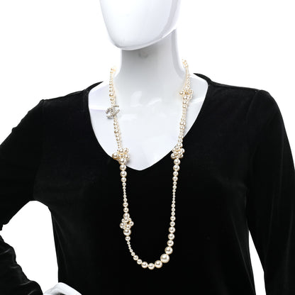Chanel Pearl Cluster CC Long Necklace Silver 2 of 8