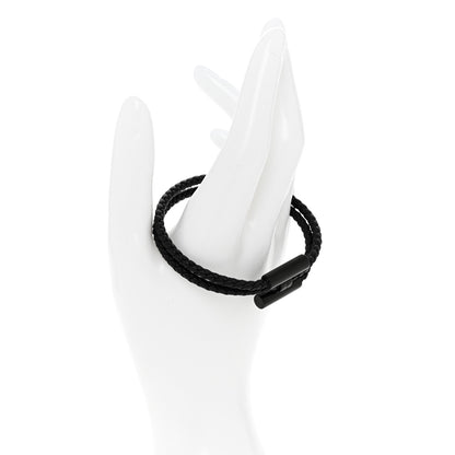 Hermes Swift Double Wrap Cord Tournis Tresse Bracelet T5 Black 2 of 5