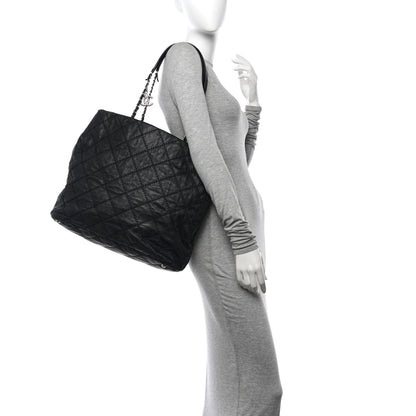 Chanel Lambskin Stitched Shopper Tote Black 2 of 13