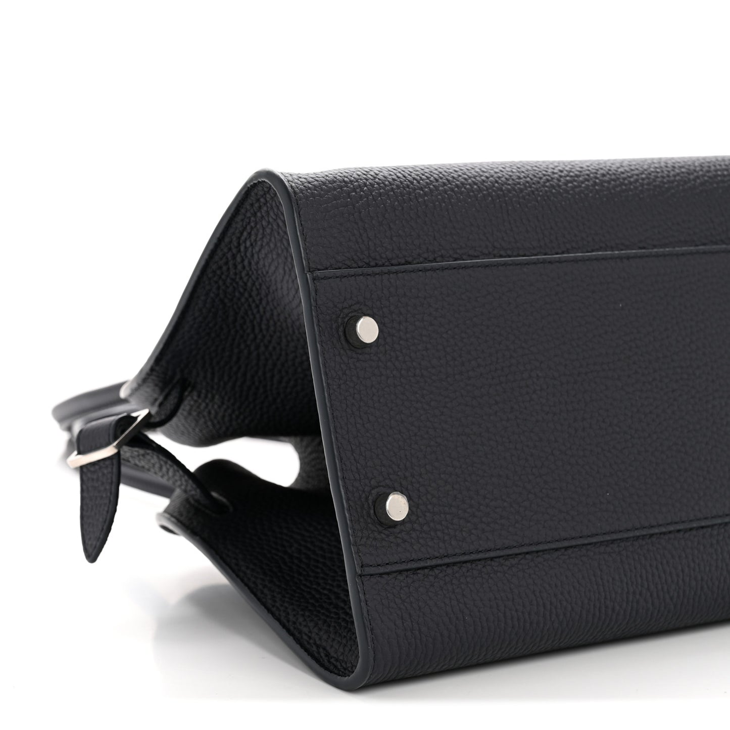 Matte Grained Calfskin Margaux Shoulder 12 Marine