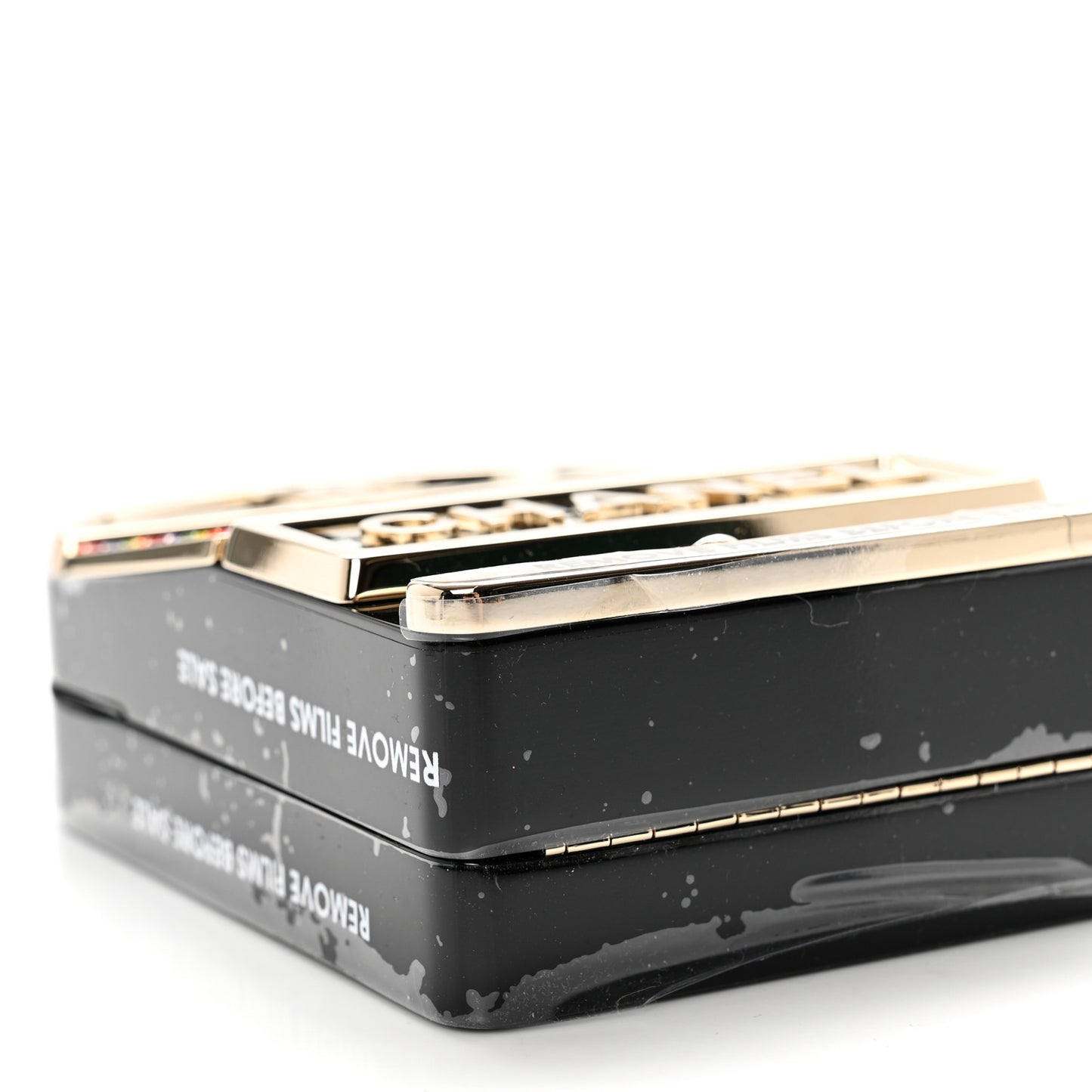 Resin Crystal Slot Machine Minaudiere Black Gold White Red