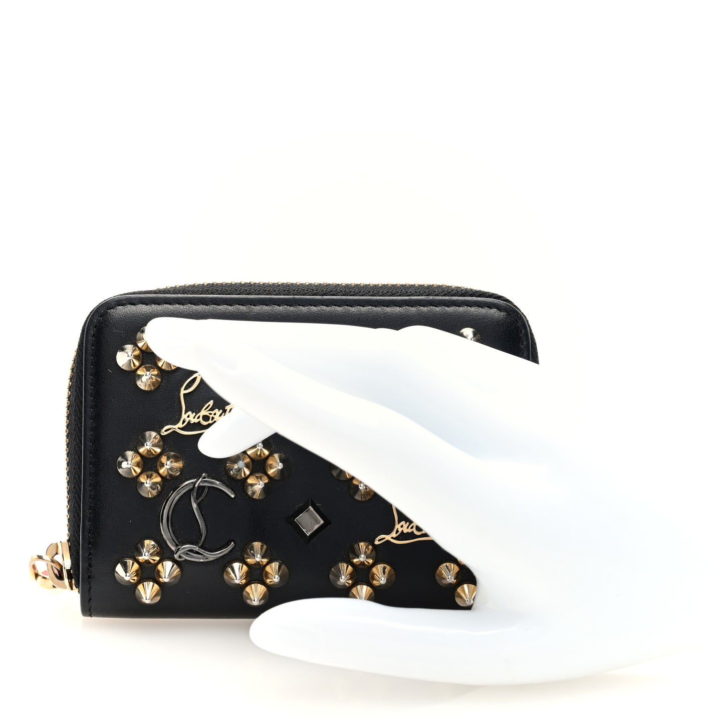 Calfskin Loubinthesky Panettone Coin Purse Black