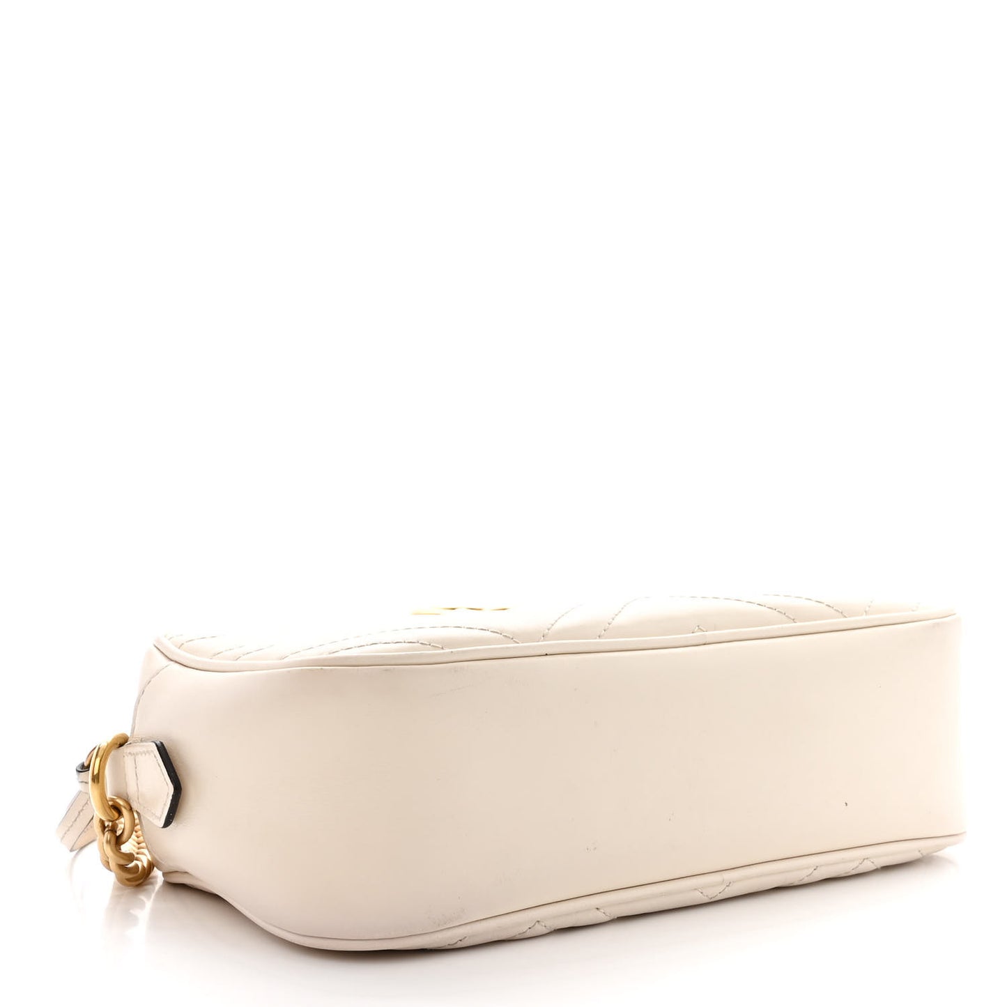 Calfskin Matelasse Small GG Marmont Chain Shoulder Bag White