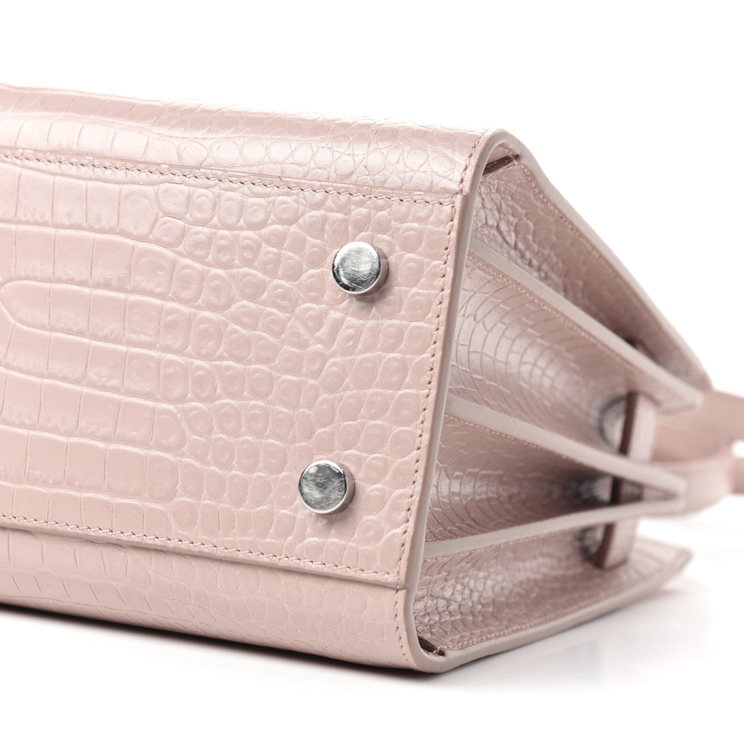 Saint Laurent Calfskin Crocodile Embossed Baby Sac De Jour Rose Antic 8 of 9