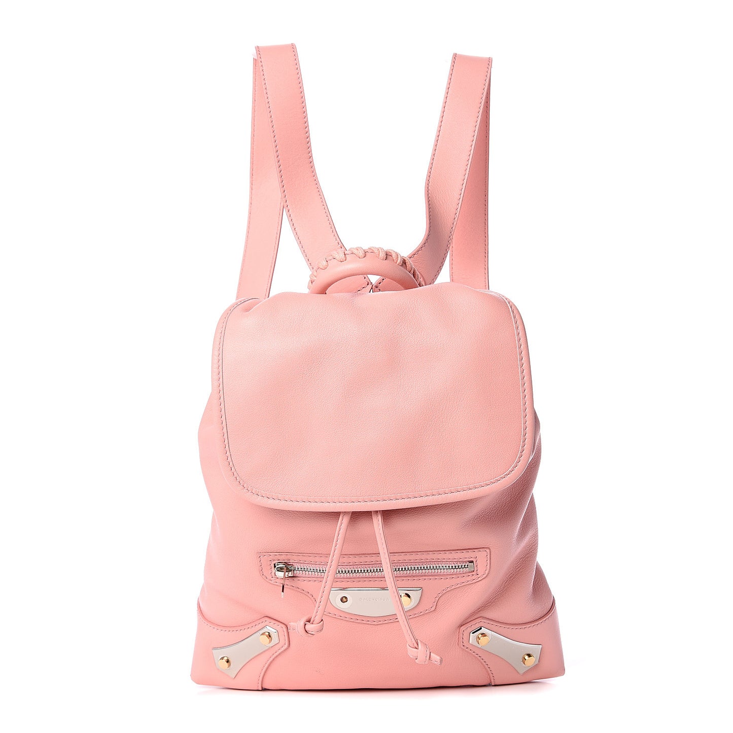 Veau Amp Plate Silver Hardware Traveler Backpack Rose