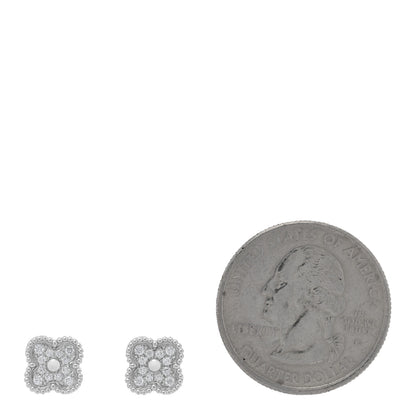 Van Cleef & Arpels 18K White Gold Diamond Sweet Alhambra Earrings 2 of 4