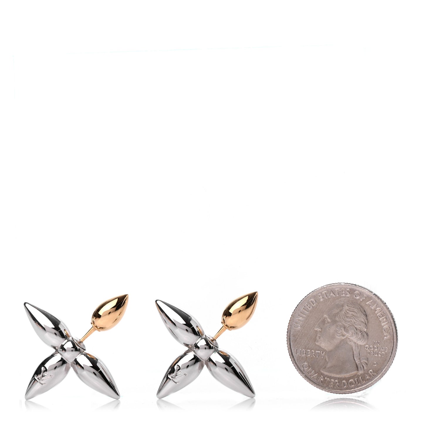 Metal Louisette Earrings Silver Gold