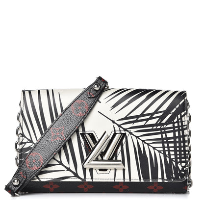 Louis Vuitton Monogram Palm Twist Chain Wallet Black White 1 of 6