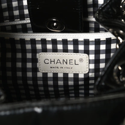 Chanel Vinyl Lipstick Ligne Accordion Tote Black 6 of 14