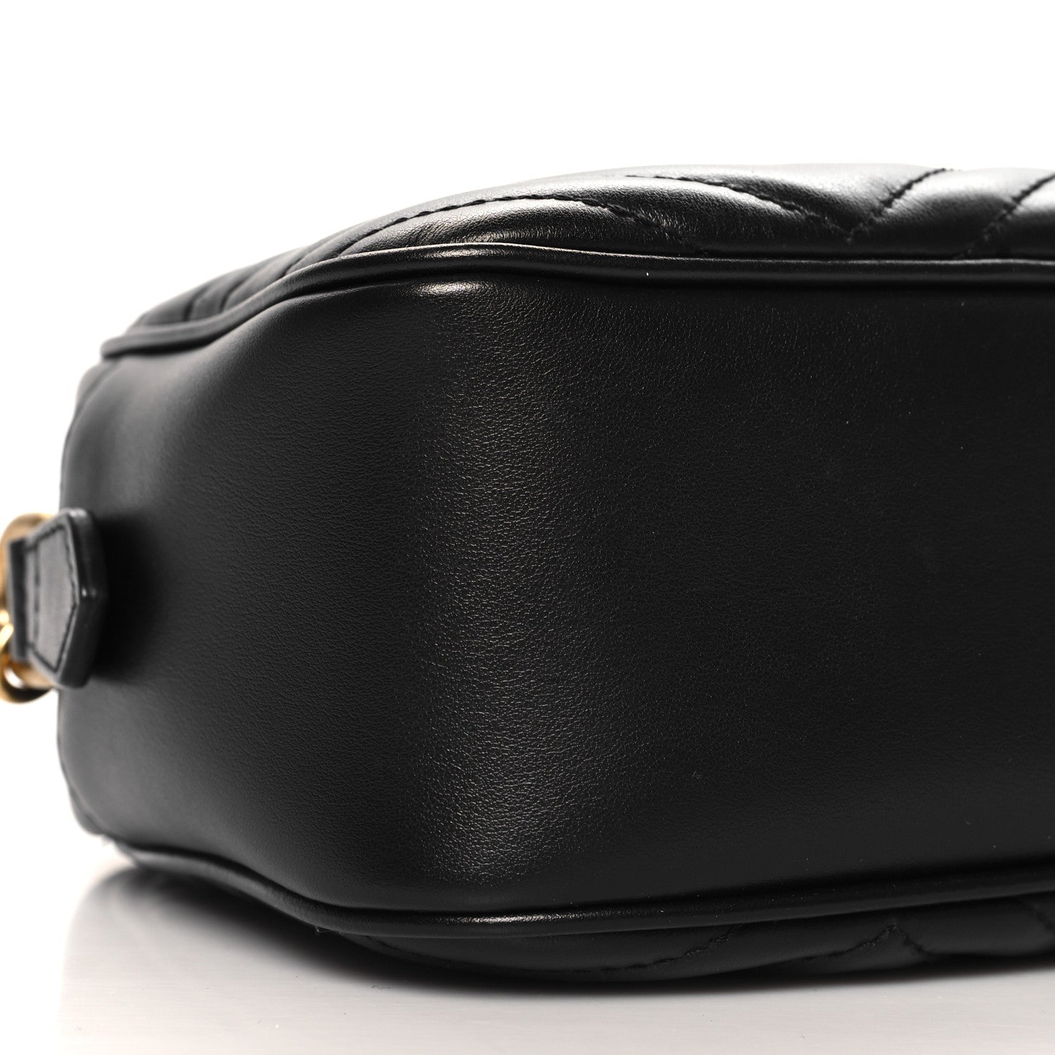 Gucci Calfskin Matelasse Small GG Marmont Chain Shoulder Bag Black 9 of 10