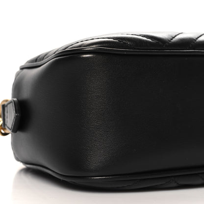 Gucci Calfskin Matelasse Small GG Marmont Chain Shoulder Bag Black 9 of 10