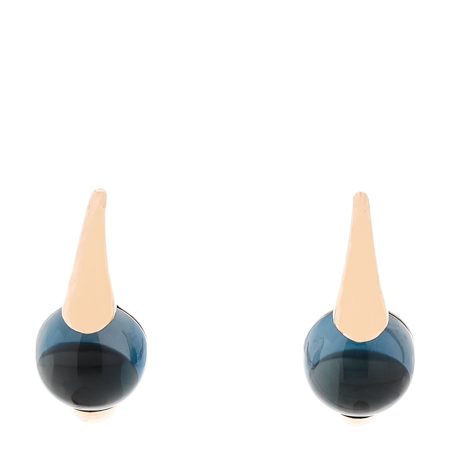 Pomellato 18K Rose Gold Blue Topaz M'ama no M'ama Earrings 1 of 4