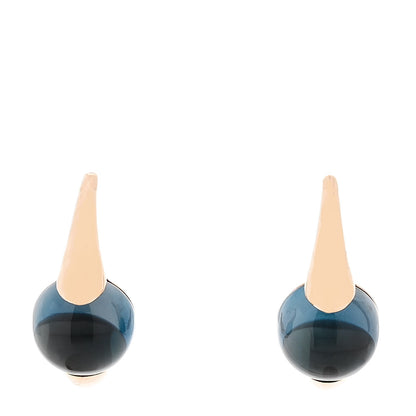 Pomellato 18K Rose Gold Blue Topaz M'ama no M'ama Earrings 1 of 4