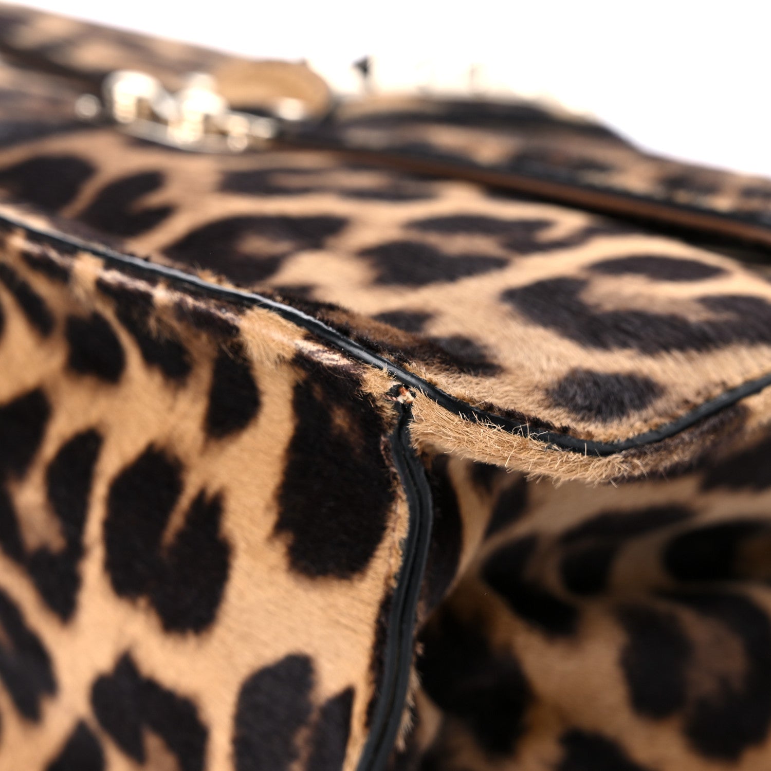 Valentino Garavani Calf Hair Leopard Print Large Glam Lock Rockstud Flap 7 of 13