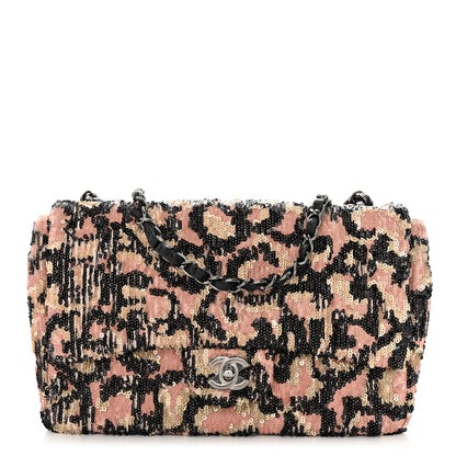 Chanel Sequin Leopard Print Quilted Medium Single Flap Pink Gold 1 of 11