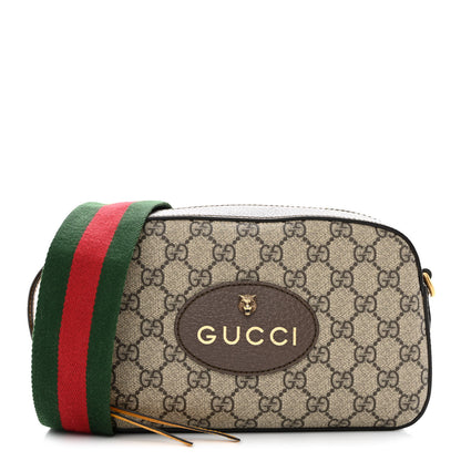 Gucci GG Supreme Monogram Web Neo Vintage Shoulder Bag Beige New Acero Crop 1 of 12