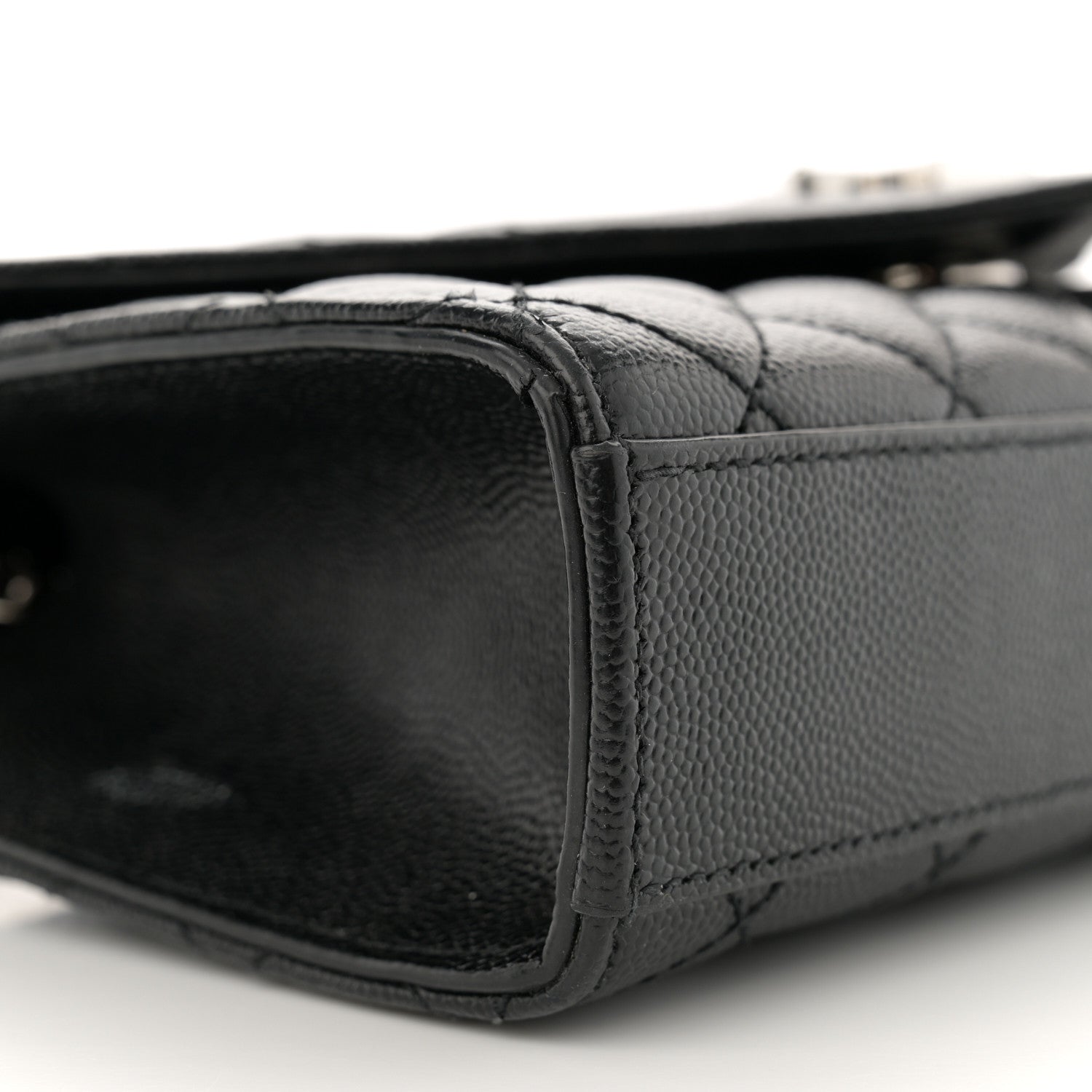 Saint Laurent Grain De Poudre Textured Mixed Matelasse Triquilt Small Monogram Satchel Black 9 of 13