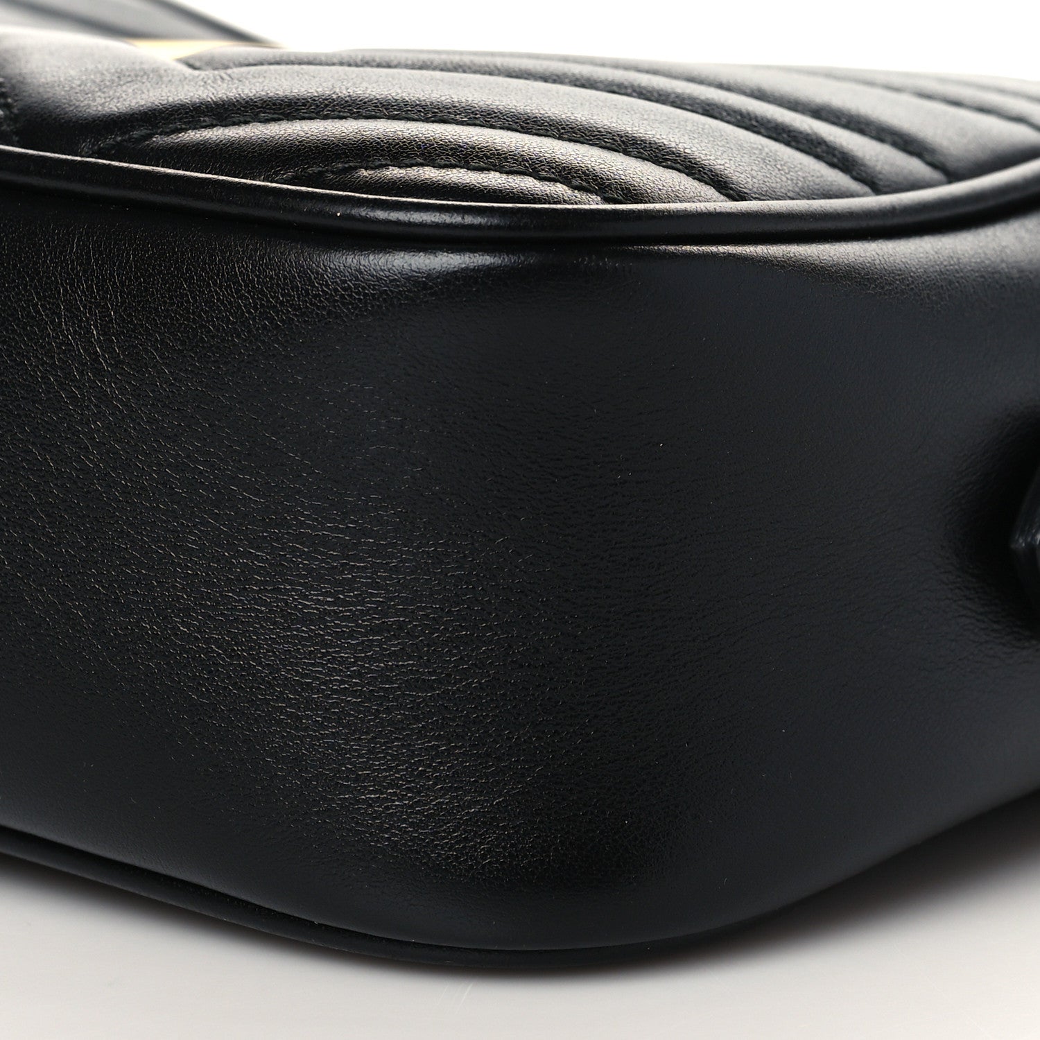 Gucci Calfskin Matelasse Small GG Marmont Chain Shoulder Bag Black 10 of 11