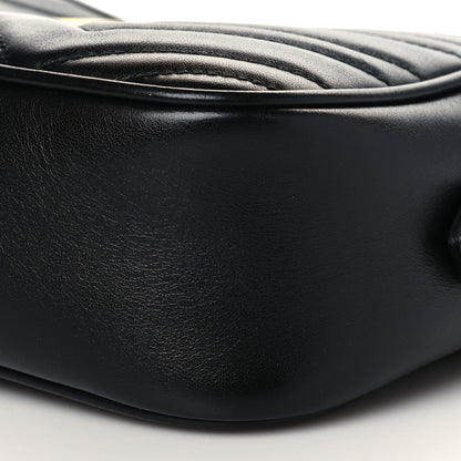 Gucci Calfskin Matelasse Small GG Marmont Chain Shoulder Bag Black 10 of 11