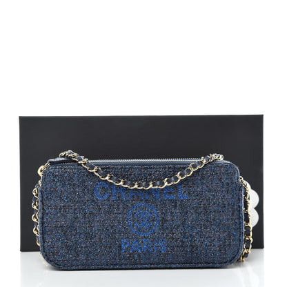 Chanel Canvas Small Deauville Clutch With Chain Blue 13 of 13