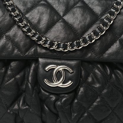 Chanel Washed Lambskin Quilted Medium Chain Around Messenger Black 8 of 11
