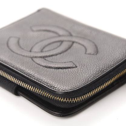 Chanel Caviar Timeless CC Compact French Wallet Black 9 of 14