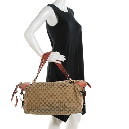 Gucci Monogram Medium Bamboo Bar Tote Orange 3 of 10