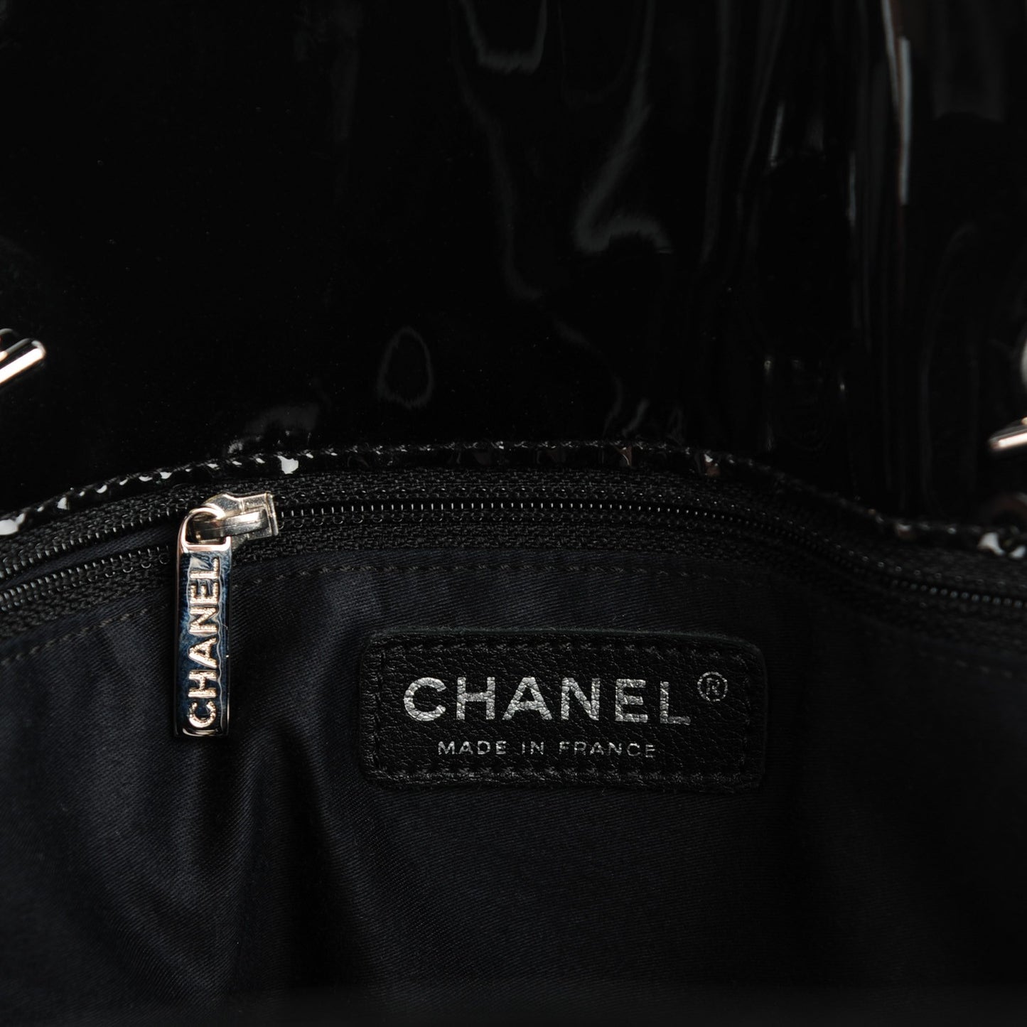 Patent Crystal Strass Bonbons Tote Black