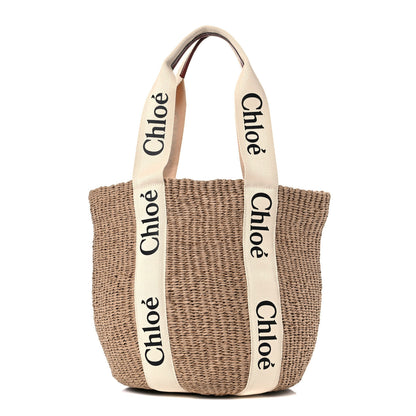Chloe Raffia Large Woody Tote White 1 of 10