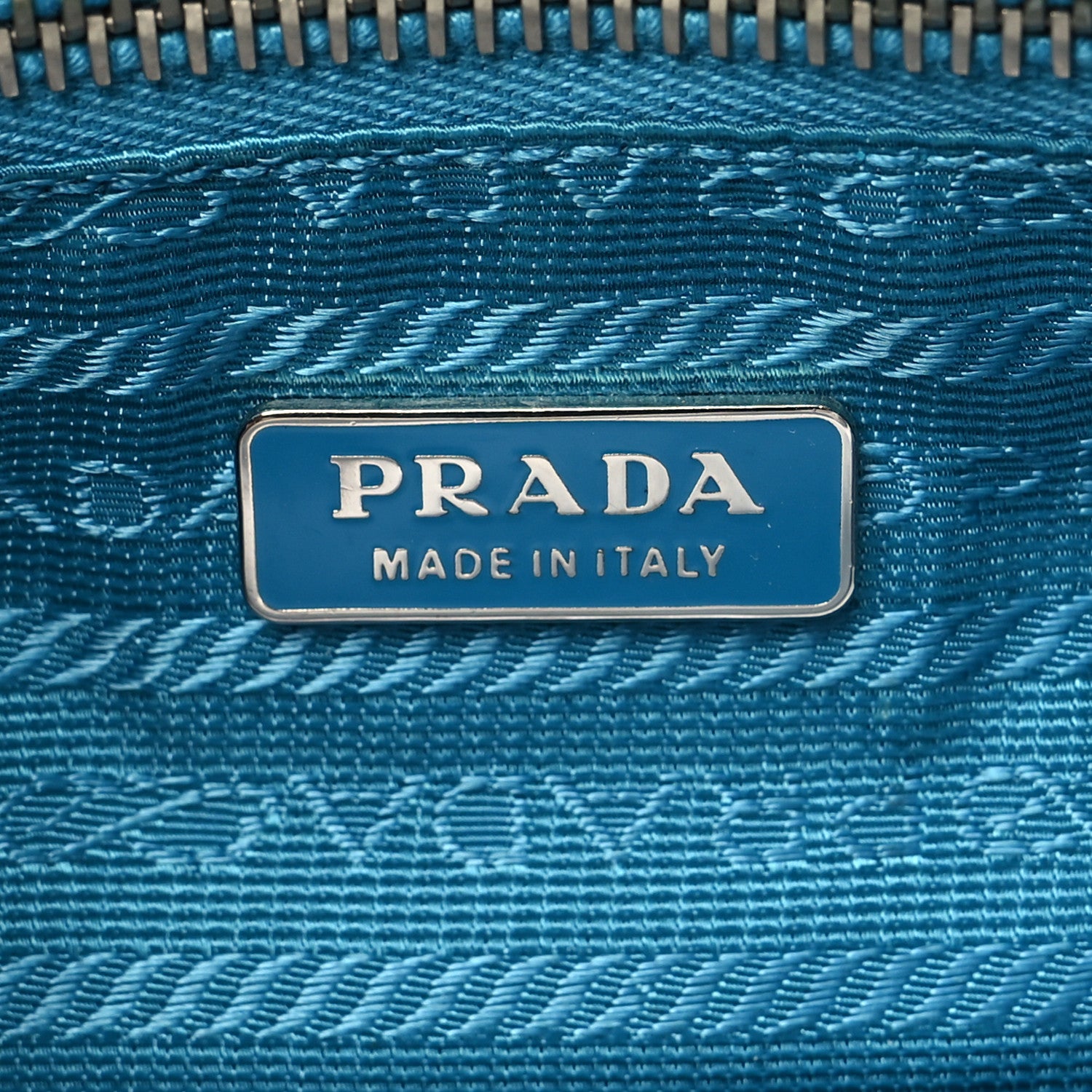 Prada Tessuto Nylon Calfskin Shoulder Bag Blue 6 of 10