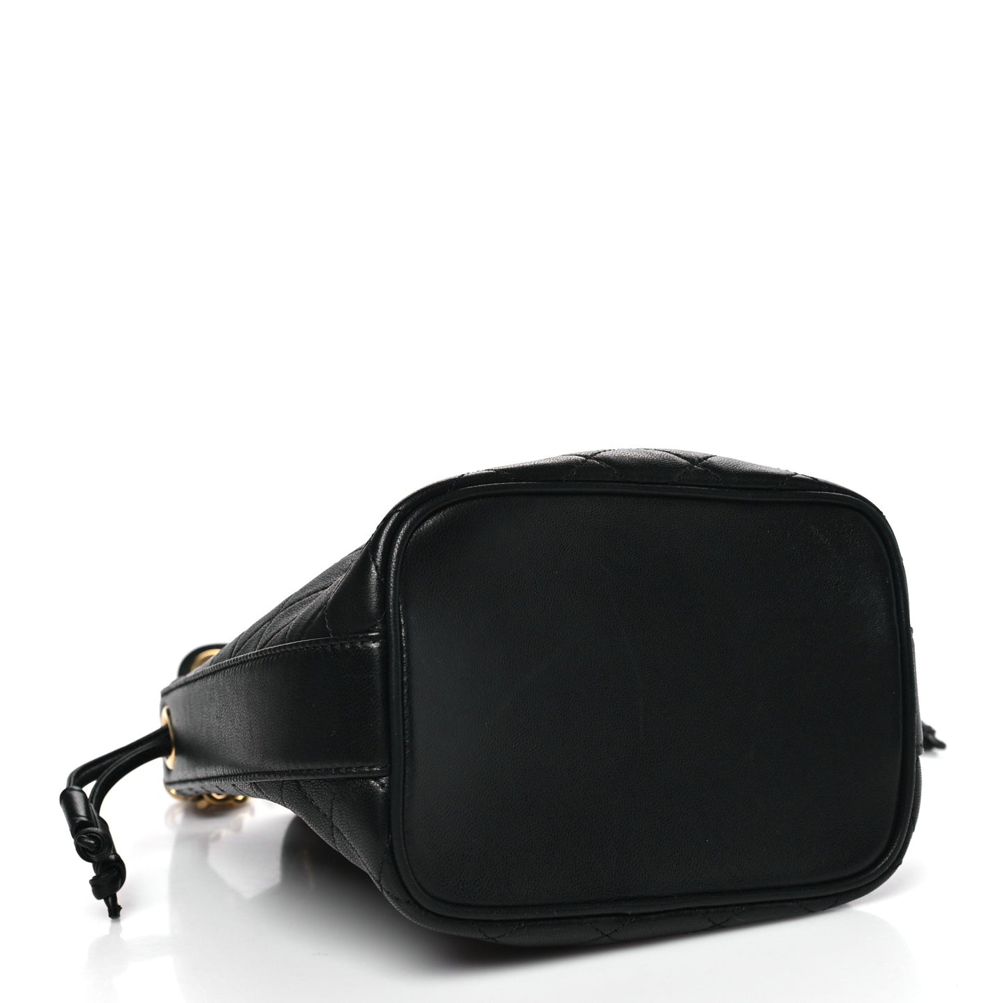 Lambskin Quilted Small Cassandre Bucket Bag Black