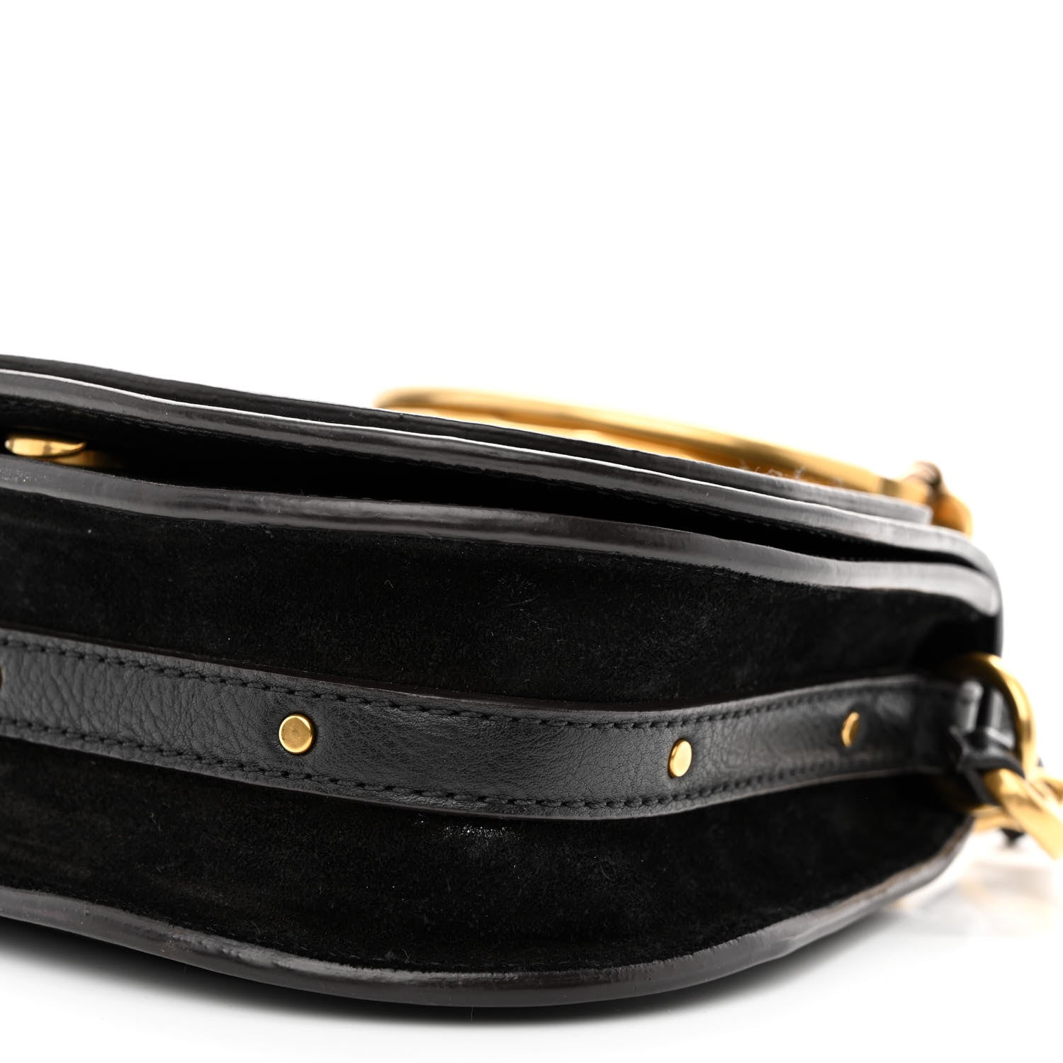 Chloe Calfskin Suede Small Nile Bracelet Bag Black 10 of 10