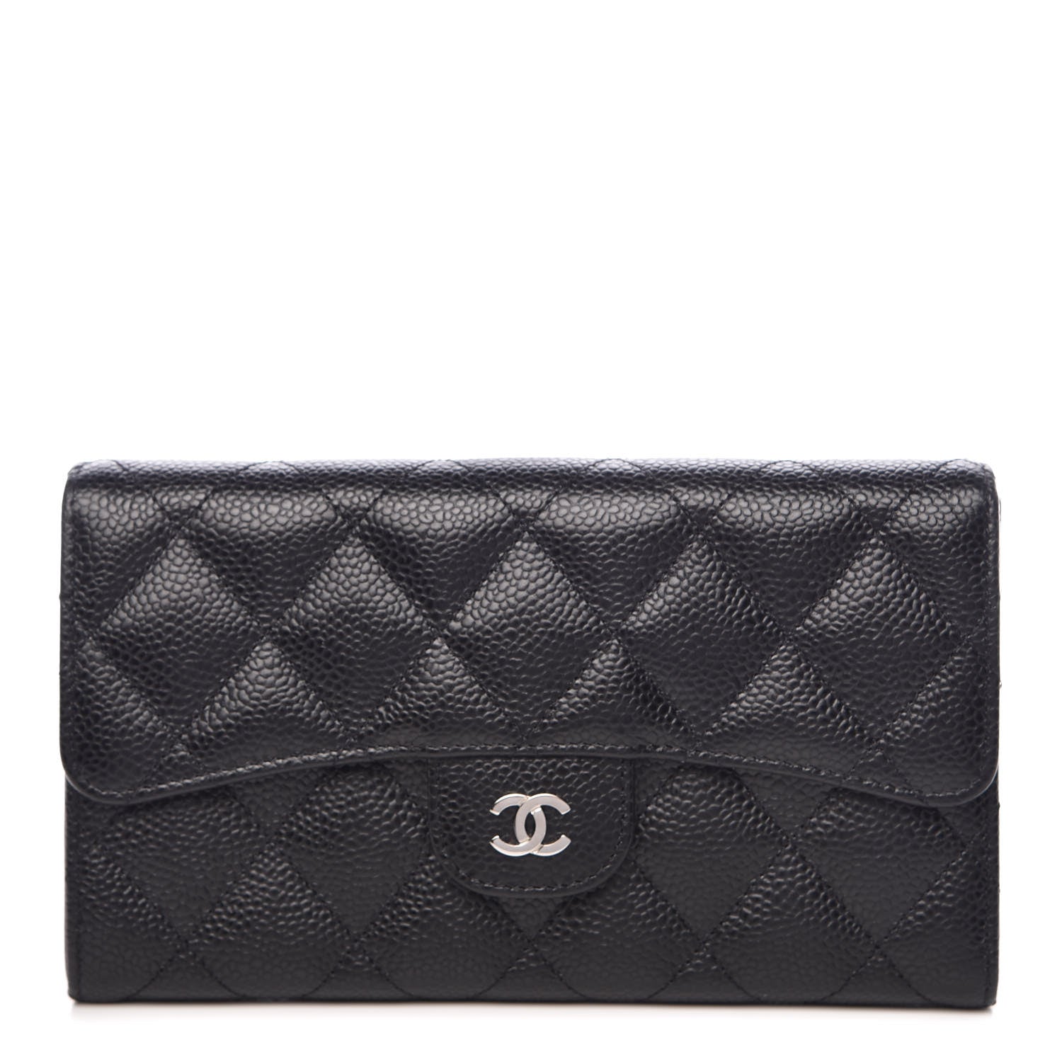 Chanel Caviar Quilted Long Flap Wallet Black 1 of 12
